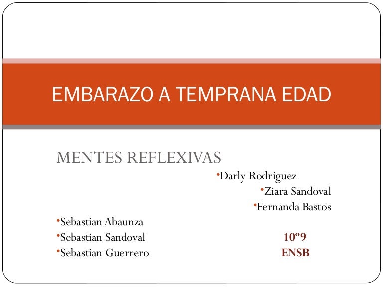Ensayo Del Embarazo A Temprana Edad es.slideshare.net