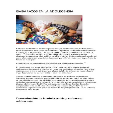 Embarazos en la adolescensia