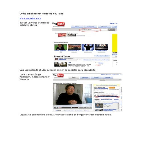 Embeber videos musica