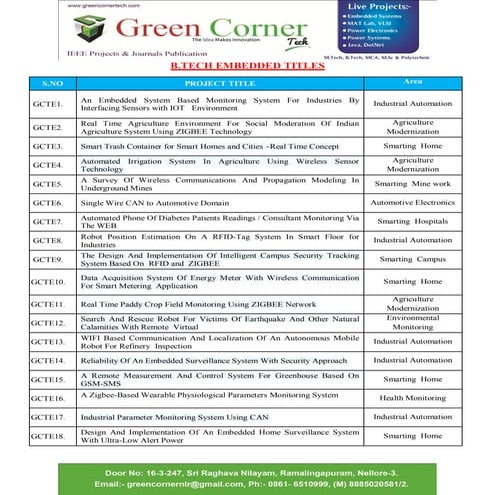 Embedded b tech projects nellore