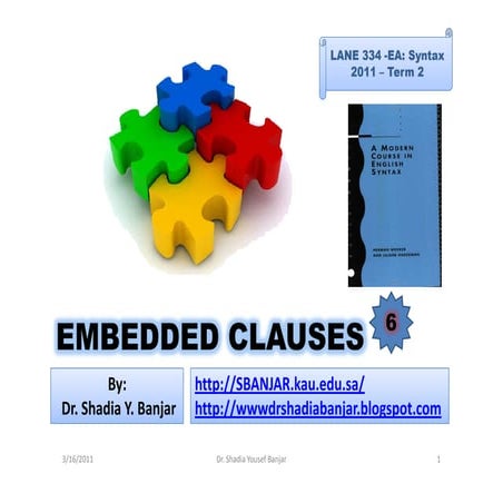 Embedded clauses, presentation 6