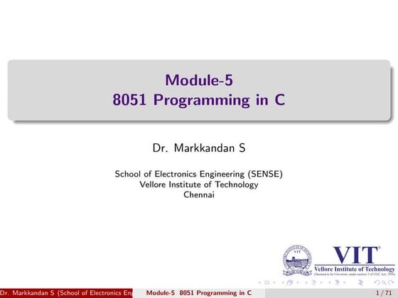 Embedded C Programming Module 5 Presentation