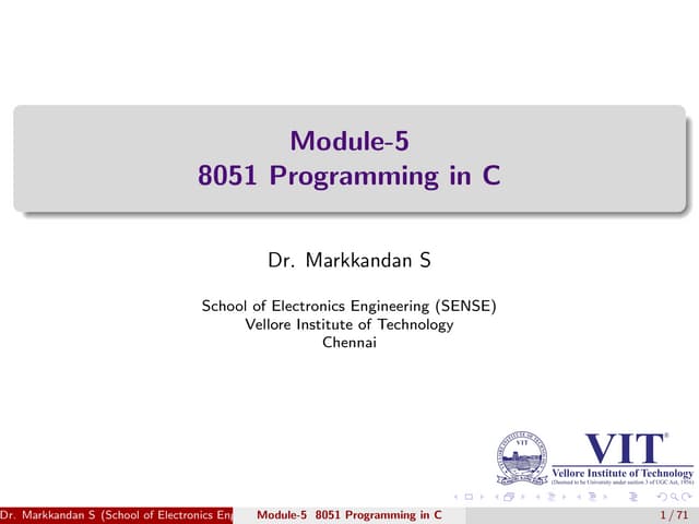 Embedded C Programming Module 5 Presentation