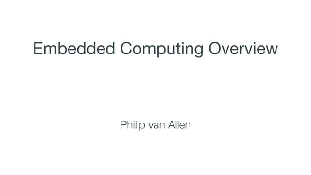 Embedded Computing Overview
