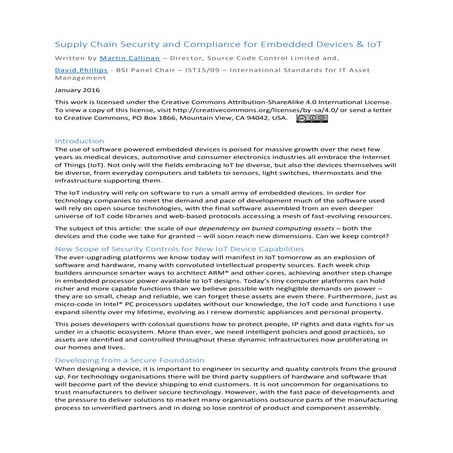 Supply Chain Security and Compliance for Embedded Devices & IoT