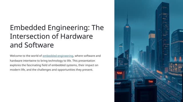 Embedded Engineering: The Intersection of Hardware and Software