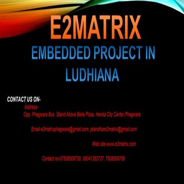 Embedded final year project in ludhiana