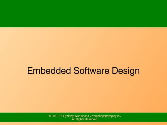 Embedded Software Design