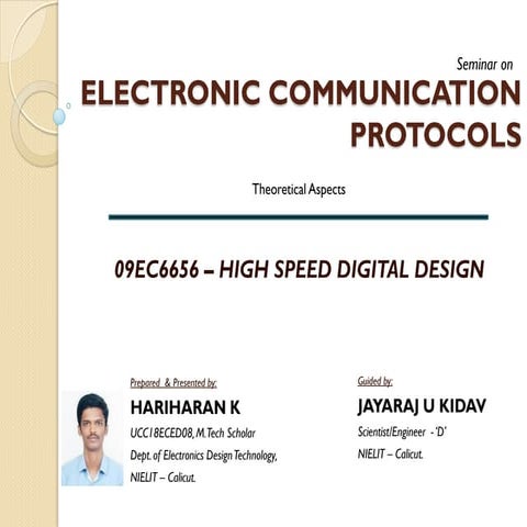 I2C-SPI-UART Basics || Embedded System || Hariharan K | PDF image.