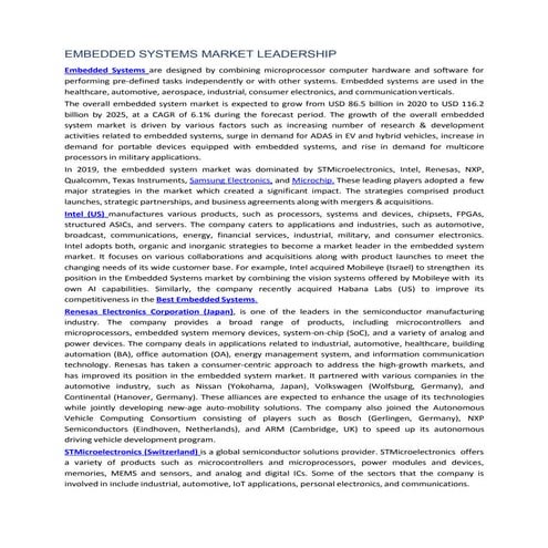 EMBEDDED SYSTEMS MARKET LEADERSHIP