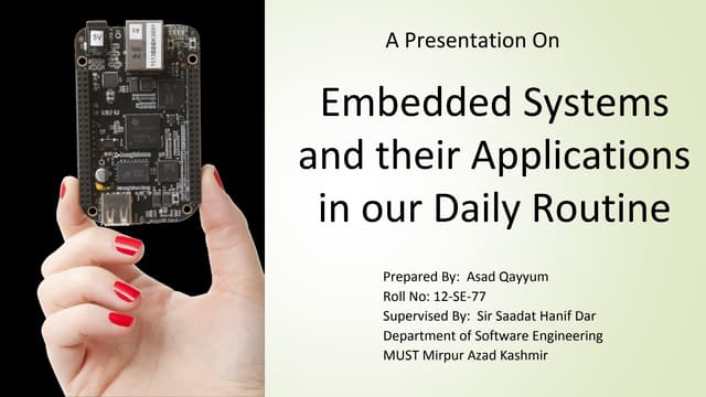 Embedded systems and their applications in our daily routine