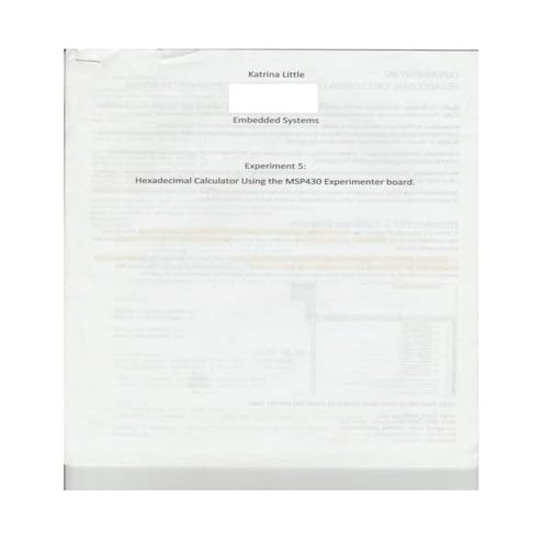 Embedded Systems Design of Hexidecimal Calculator 