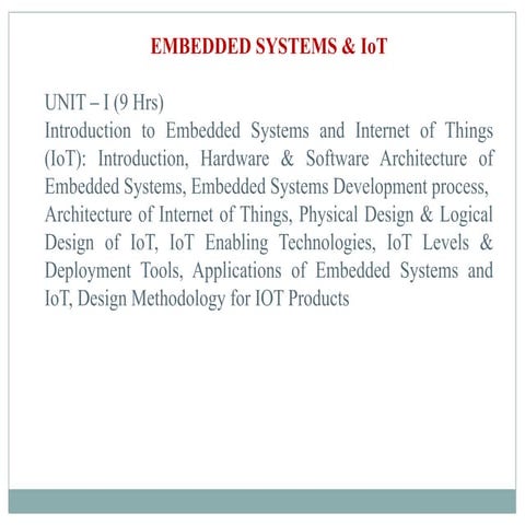 EMBEDDED SYSTEMS & IoT Unit - I presentation.pptx