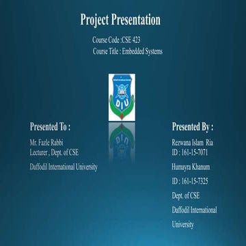 Embedded systems -Smart Cap