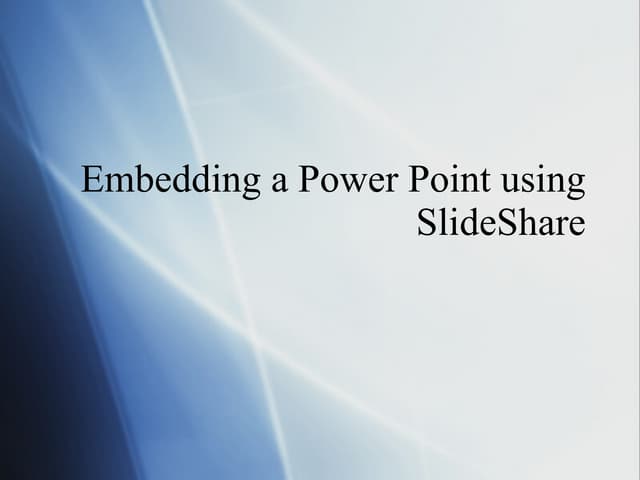 Embedding A PowerPoint