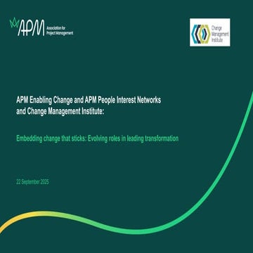 Embedding change that sticks, Evolving roles in leading transformation webina...