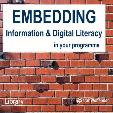 Embedding information and digital literacy into your programme