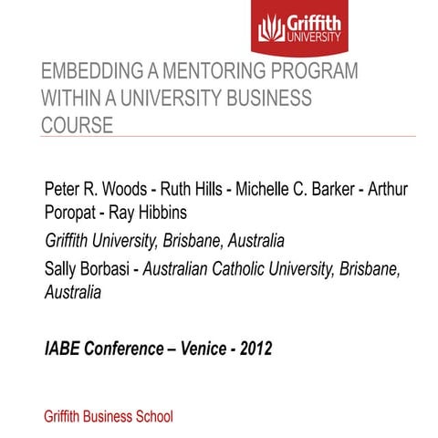 Embedding a Mentoring Program Within A University Business Course