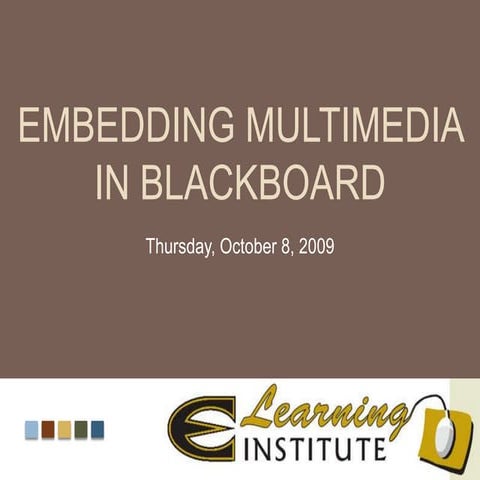 Embedding Multimedia into the Blackboard User Interface