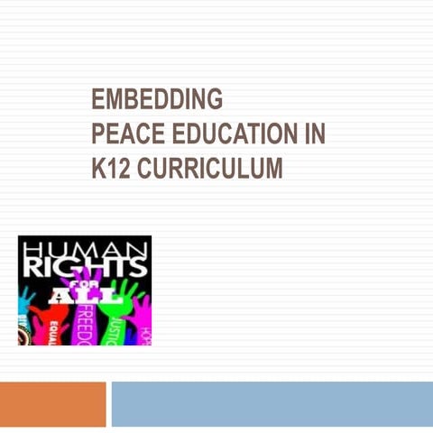 Embedding peace education in k12 curriculum