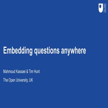 Embedding questions anywhere in Moodle