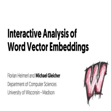 Interactive Analysis of Word Vector Embeddings