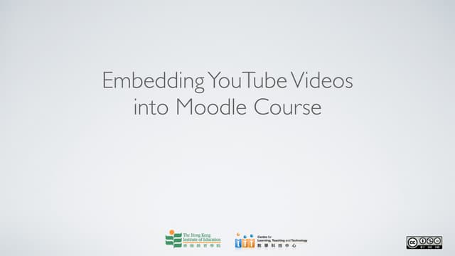 Embedding you tube videos into moodle course