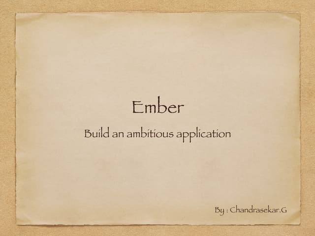 Create an application with ember 
