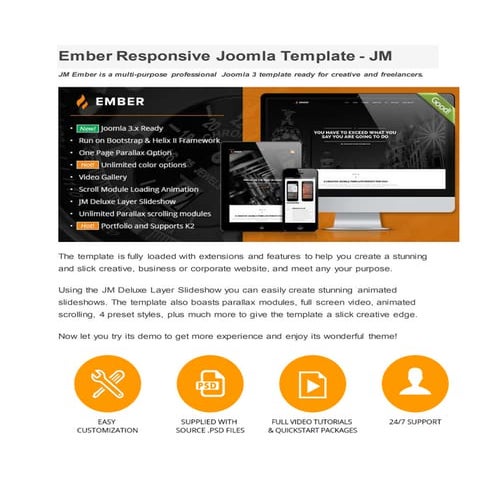 Ember responsive joomla template