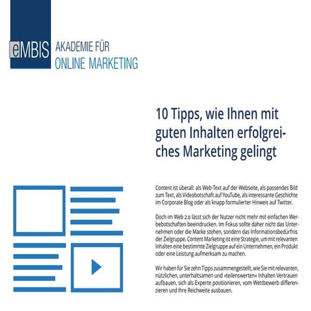 10 Tipps, wie Ihnen mit guten Inhalten erfolgreiches Marketing gelingt