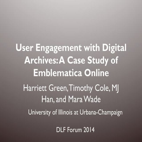 User Engagement with Digital Archives: A Case Study of Emblematica Online