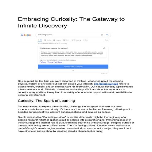 The importance of Curiosity | PPTX