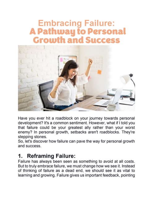 Embracing Failure-A Pathway to Personal Growth and Success
