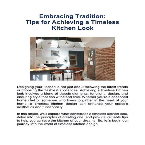 Embracing Tradition - Tips for Achieving a Timeless Kitchen Look.pdf