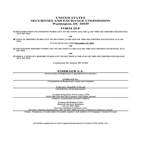 Embraer 20-F English 2012