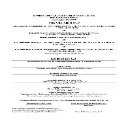 Embraer 20-F Portugues 2012