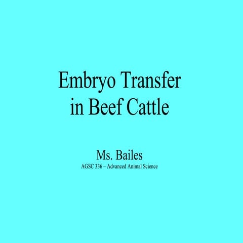 Embryo transfer in_cattle | PPT
