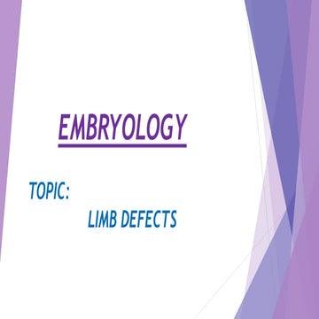 Embryology  limb defects