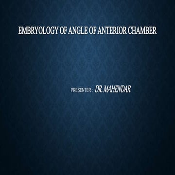 Embryology of angle of anterior chamber