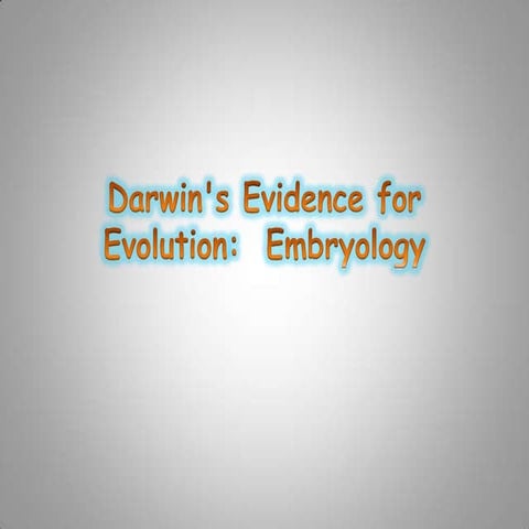 Embryology on evolution