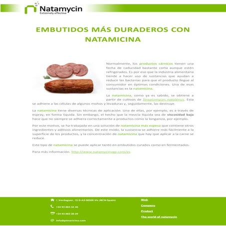 Embutidos más duraderos con natamicina | PDF