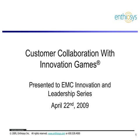 Collaborating with Customers using Innovation Game