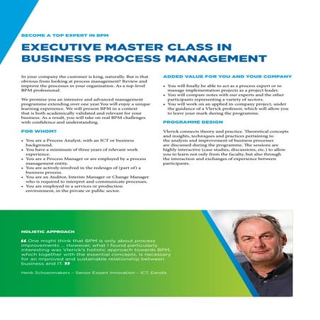 Brochure Executive Master Class in business process management 