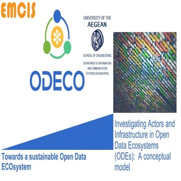 Investigating Actors and Infrastructure in Open Data Ecosystems (ODEs): A con...