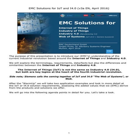 EMC Solutions for the Internet of Things and Industrie 4.0 - Platforms (Hando...