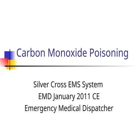 Symptoms of Carbon Monoxide Poisoning in Adults | PDF