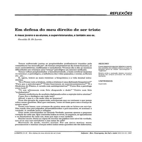 Em defesa do meu direito de ser triste