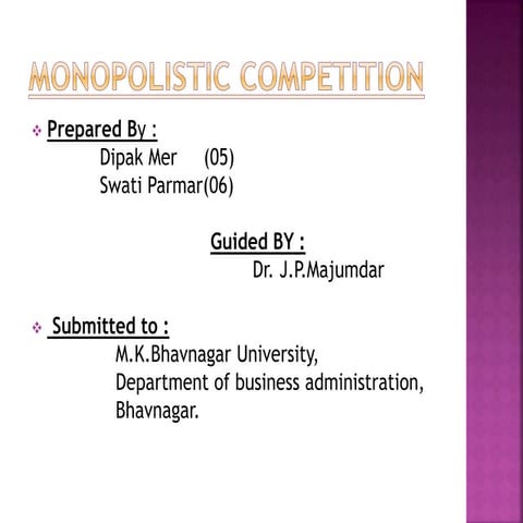 Emdm monopolistic competition