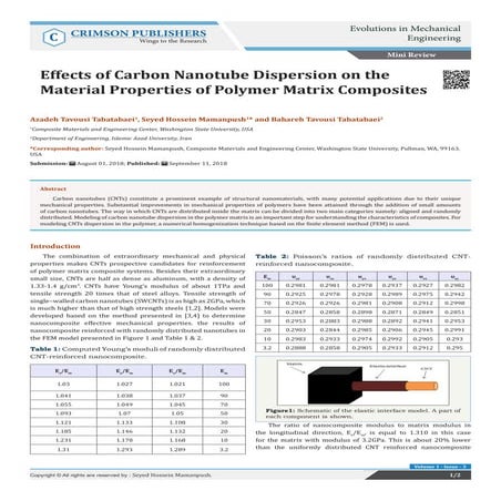 Effects of Carbon Nanotube Dispersion on the Material Properties of Polymer M...