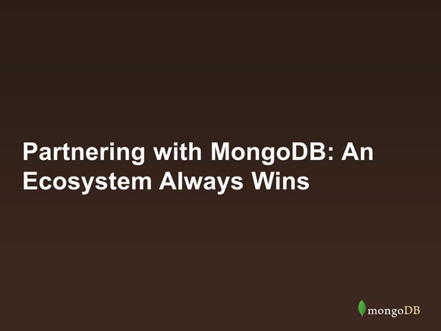 Partner Recruitment Webinar: "Join the Most Productive Ecosystem in Big Data ...